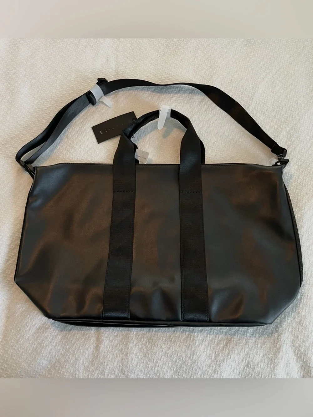 Kendall & Kylie Black Unisex Tote Front Logo Patch Pocket/ Shoulder Strap NWT